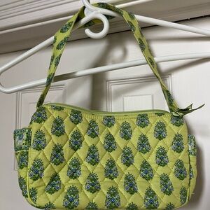 Vera Bradley Floral Quilted Shoulder Bag - Green w/Elephants